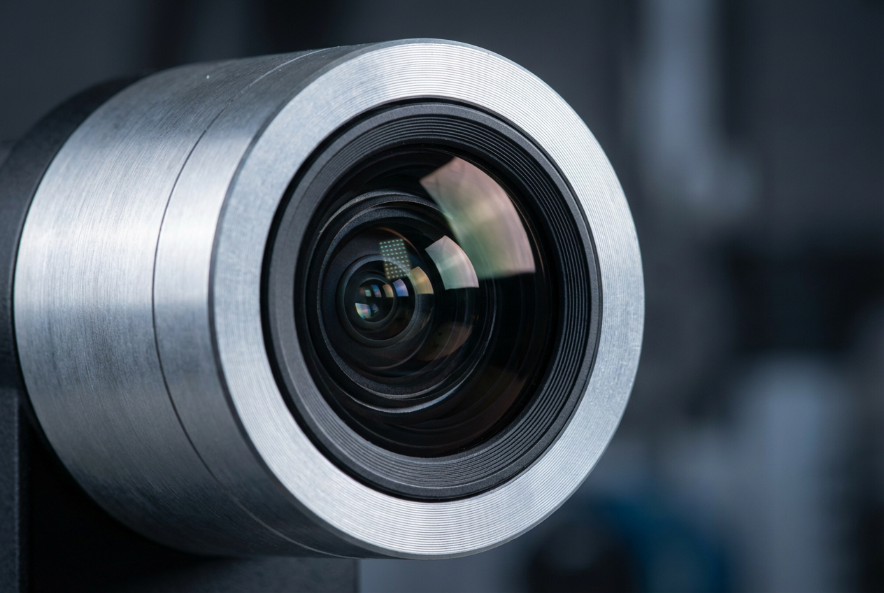 Caméra IP 4K ultra HD gros plan objectif