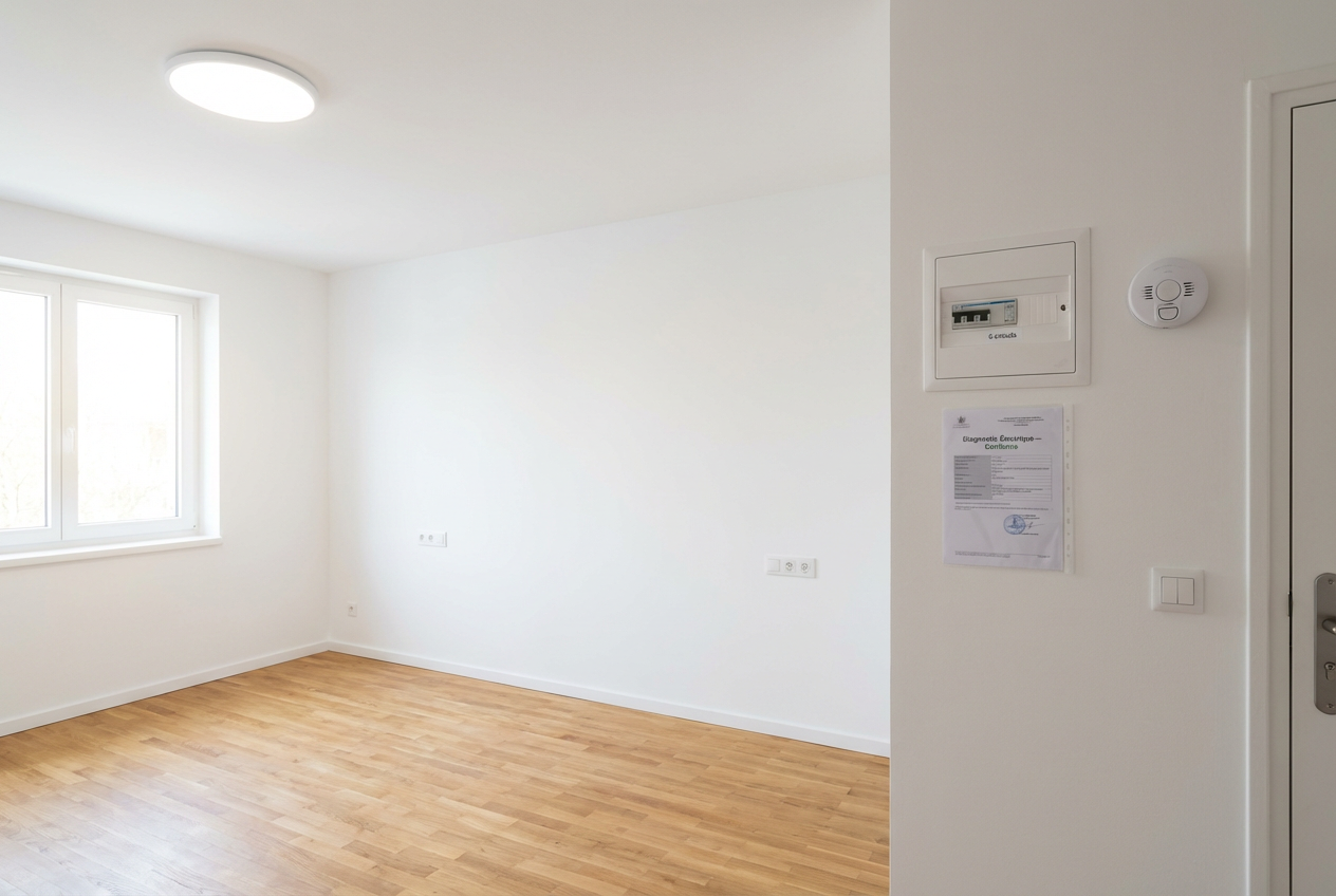 Studio locatif après conformité électrique complète