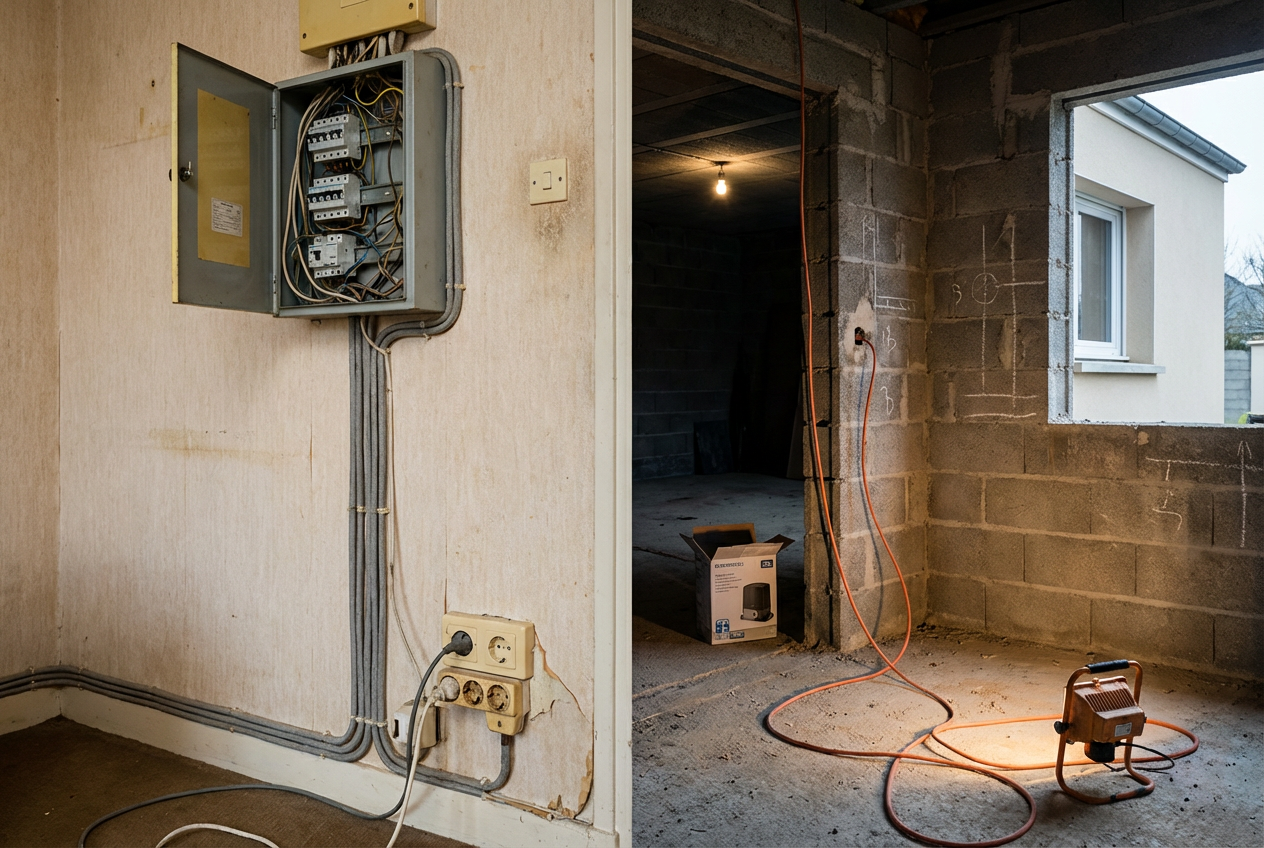 Pavillon avant extension et rénovation électrique